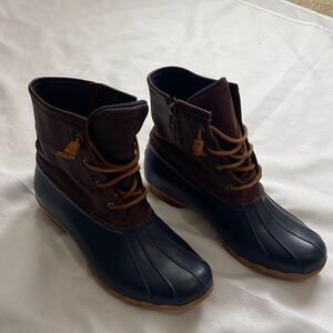 Sperry Navy and Brown Lace-Up Boots
